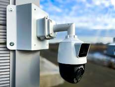 Camere de supraveghere video de exterior, Camere video duble supraveghere cu IA, Montaj